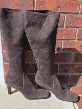 Cole Haan Air Janet Chocolate Brown Suede Tall Sock Boots | Size 10 AA (Narrow)